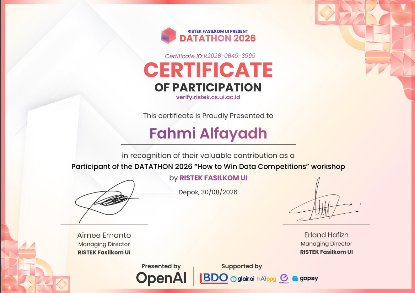 Datathon 2026 Workshop — How to win a data science competition Certificate