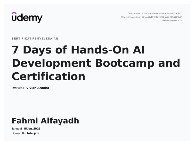 AI Development Certificate